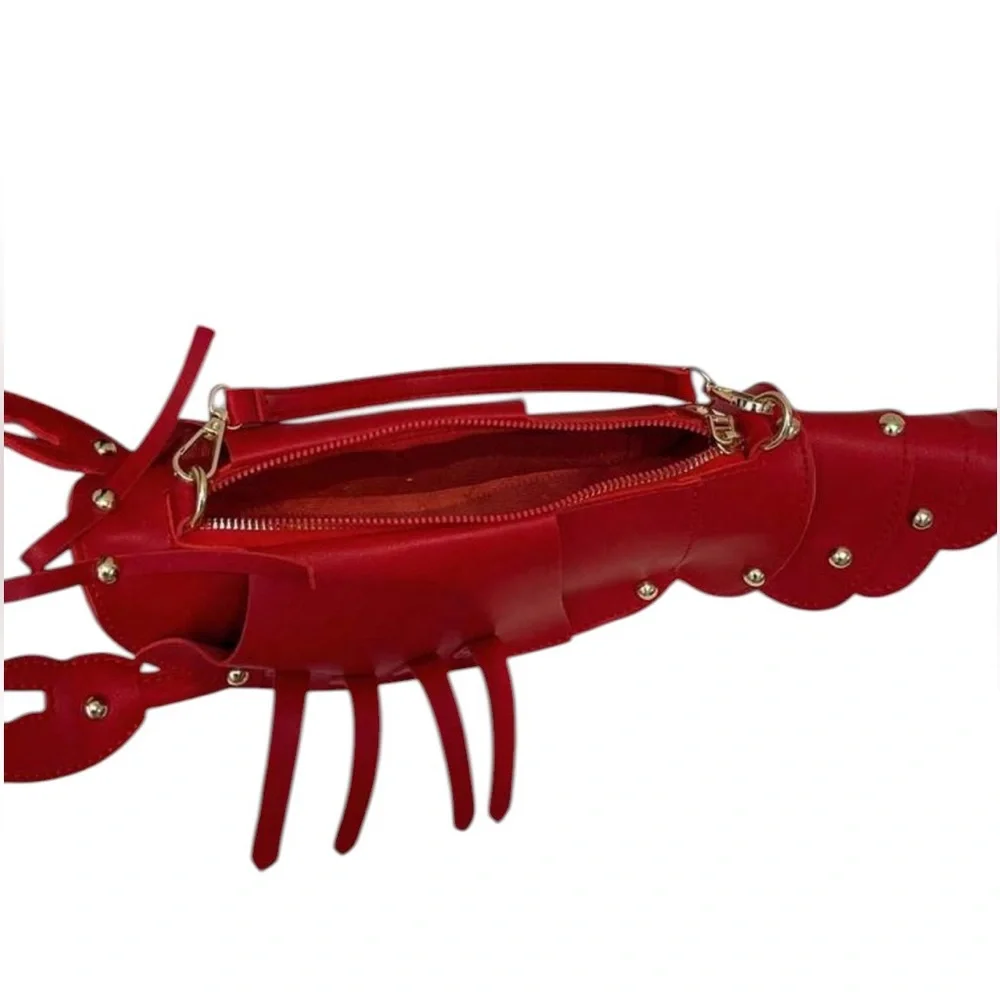 Boutique Red Lobster Statement Bag Coastal Chic Crossbody Purse - Picture 7 of 16